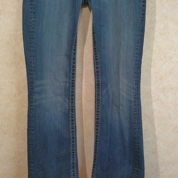 Miss Me Signature Boot Jeans Sequin Rhinestone Pockets Silver Label Sz28/29 NWOT - Picture 7 of 14